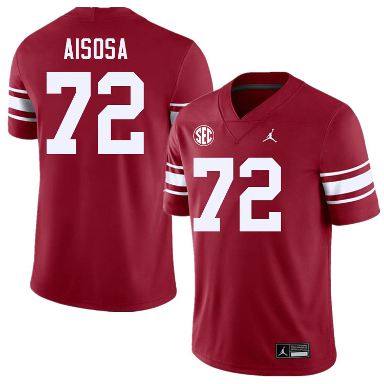 Men #72 Josh Aisosa Oklahoma Sooners 2024 SEC Conference College Football Jerseys-Throwback